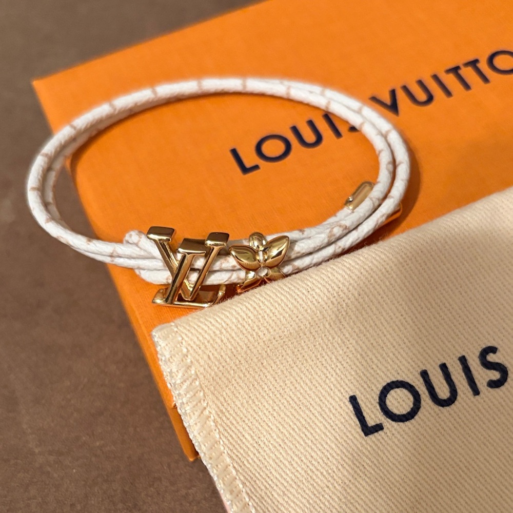 Louis Vuitton Gold and Cream Bracelet